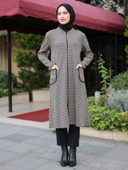 Kazayağı Desenli Vizon Kap