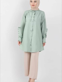 Mint Ruffle Gömlek