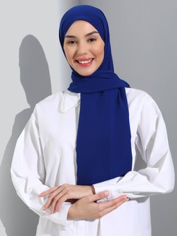 Medine İpeği Saks Mavisi Şal