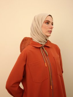 Yeni Kiremit Fermuarlı Rahat Kalıp Kap