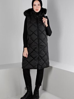 Kapüşonlu Kapitone Şişme Yelek 90336