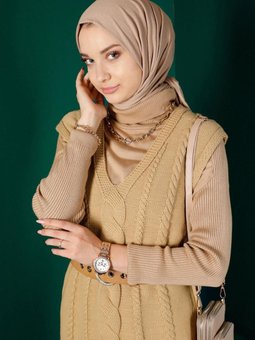 Örgü Detaylı Triko Süveter 43122