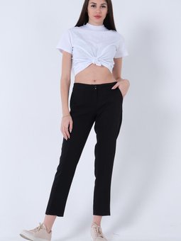 Siyah Boru Paça Pantolon
