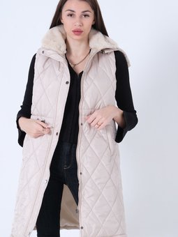 Taş Kapüşonlu Kapitone Yelek