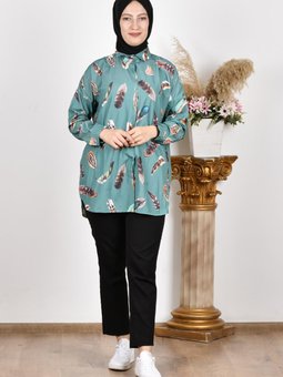 22ktd396 Yeşil Trend Gömlek