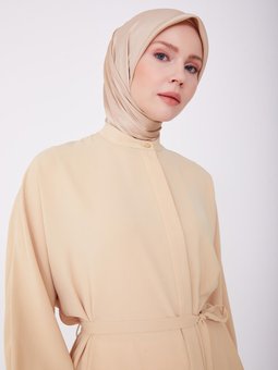 Kolu Kesiksiz Ve Kuşaklı Gömlek 23y3313 Bej