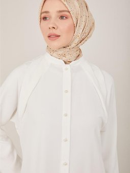 Omuzları Drapeli Tunik 23y4431 Beyaz