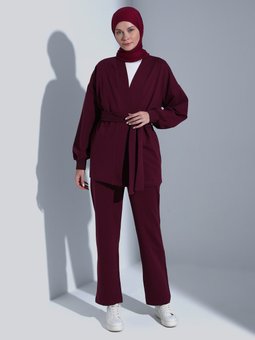 Kap Pantolon İkili Mürdüm Takım