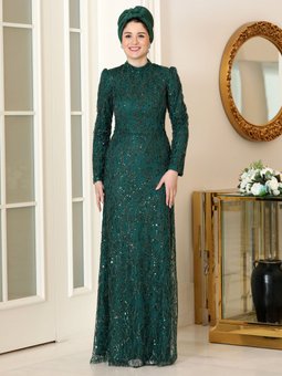 Yeşil Alina Abiye Elbise