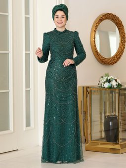 Yeşil İncila Abiye Elbise