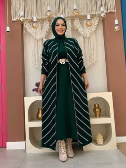 6133 Triko Hırka Zümrüt Yeşili