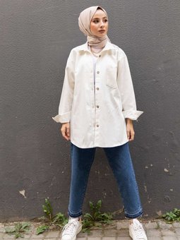 Çift Cepli Gabardin Gömlek