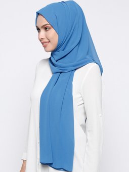 Elit Şifon İndigo Şal