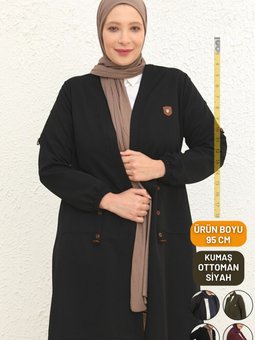 Siyah Kadin Buyuk Beden Kışlık Anne Hırka Yüksek Kaliteli Mevsimlik Kislik
