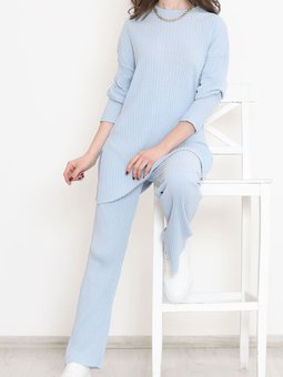 Büyük Beden Fitilli Takım Açıkmavi 10439.1567.