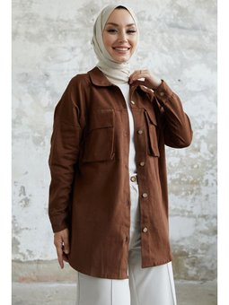 Marley Torba Cep Detay Acı Kahve Ceket