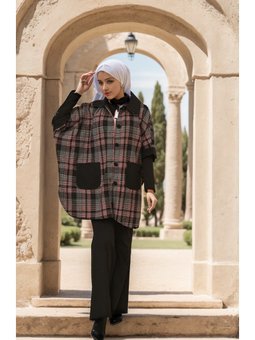 Bebe Yaka Ekose Desenli Gül Kurusu Panço