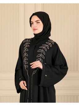 Tasarım İşlemeli Ferace & Abaya Şal Takım