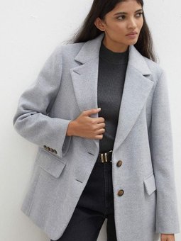 Nora Kaşe Blazer Gri Ceket