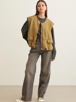 Premıum Cepli Yelek Safran