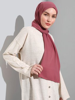 Krep Koyu Gül Kurusu Şal
