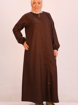 Kahverengi Büyük Beden Mevlana Ferace