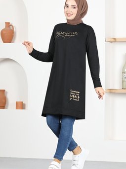 Baskılı Tunik Msl7777 Siyah