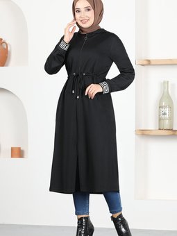 Kapüşonlu Kap Msl1173 Siyah