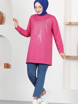 Taşlı Tunik Msl21450 Fuşya