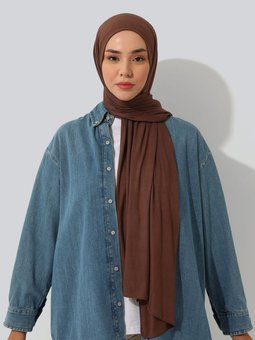 Exclusive Jersey Viskon Kahverengi Şal