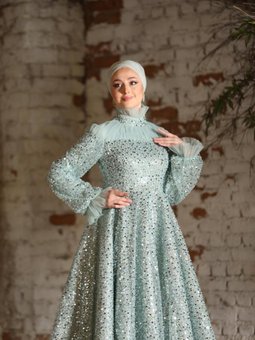 Midi Boy Tesettür Abiye Elbise