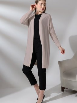 Vizon Yumuşak Dokulu Düşük Kol Esnek Penye Uzun & Hırka