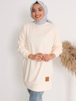 Ekru Sweatshirt Pamuklu