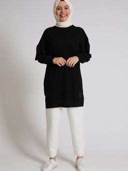 Puane Loreen 2 Iplik Basic Tunik/sweat Renk Siyah 30644