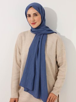 Kraş Pamuk İndigo Şal