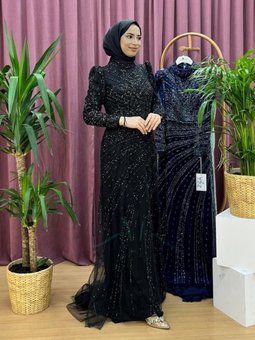 4589 Hnn Boncuklu Abiye Elbise