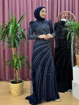 4589 Hnn Boncuklu Abiye Elbise