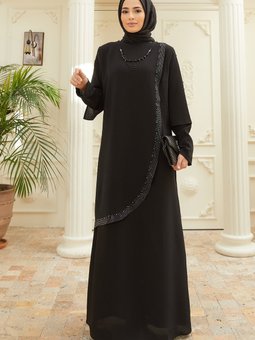 Hürrem Büyük Beden Abiye Elbise Siyah
