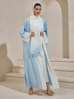 Açık Mavi Pearl Sahra Abaya Set