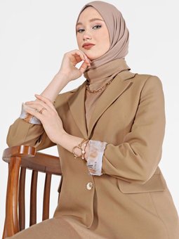 Astarı Baskılı Klasik Yaka Ceket 42235