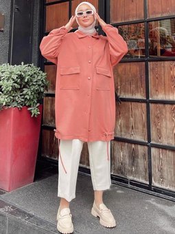 Cep Detaylı Etek Ucu Büzgülü Ceket 42475