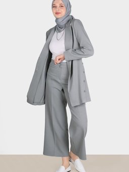 Kuşakli Düğme Detaylı Ceket 42812