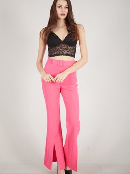 Fuşya Yırtmaçlı İspanyol Paça Pantolon