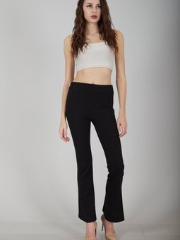 Siyah Yüksek Bel İspanyol Paça Pantolon