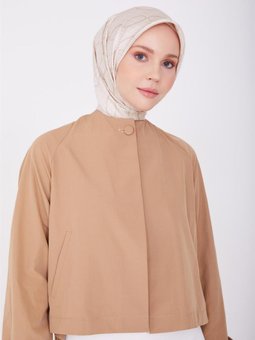 Arakası Uzun Gabardin Ceket 23y5205 Camel