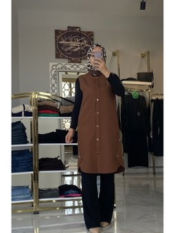 Desenli İnce Kapitone Yelek