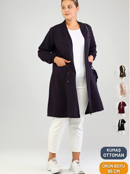 Lacivert Kadin Buyuk Beden Ottoman Kışlık Hırka Yüksek Kaliteli Mevsimlik Kislik