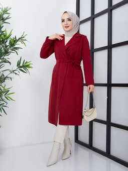 Mevsimlik Kemerli Düğmesiz Astarlı Trençkot 4605