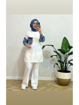 Yeni Sezon Denim Detaylı Tunik