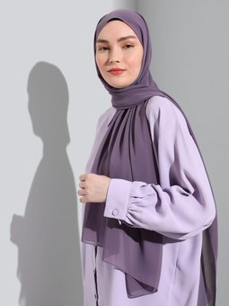 Şifon Koyu Lila Şal